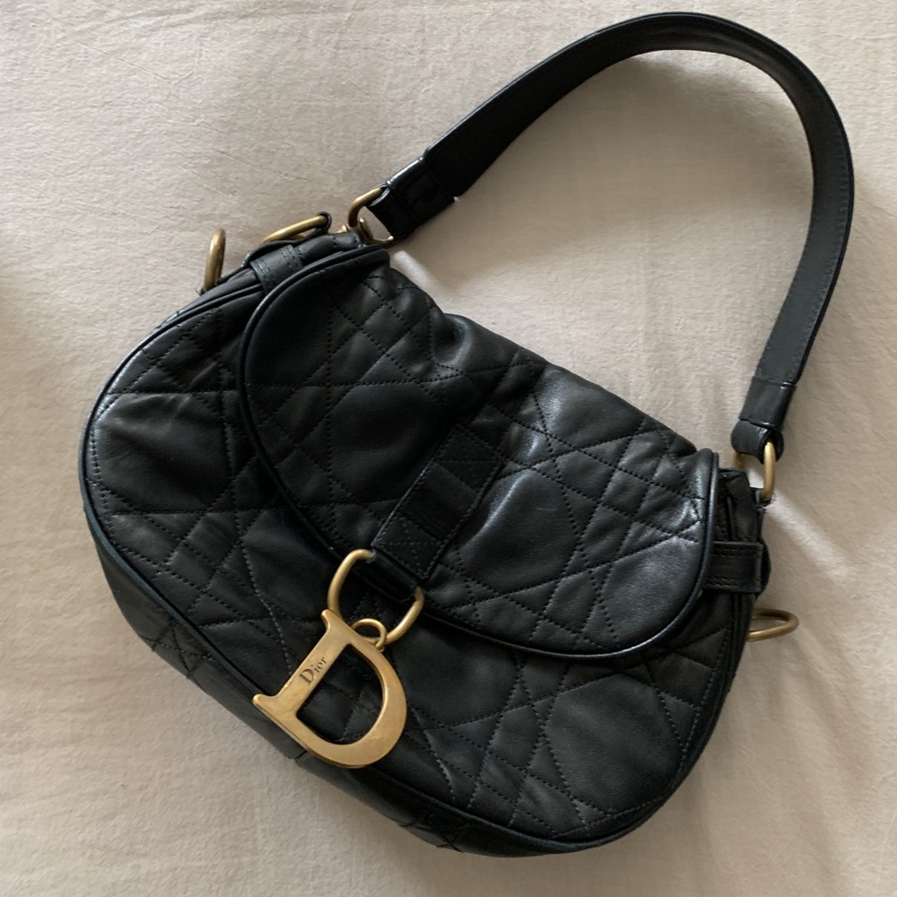 Christian Dior Cannage Leather Flap Hobo